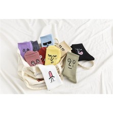Worthy Socks 10'lu Sürat Ifadeli Unisex Pamuklu Tenis Kolej Çok Renkli Çorap