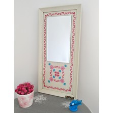 Halley Concept Etamin Işleme 26*54 cm El Yapımı Özel Tasarım Dekoratif Ayna