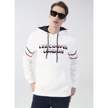 Lee Cooper Athel Erkek Kapüşonlu Sweatshırt Off Whıte