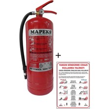 Kkdavm 6kg Mapeks Kuru Kimyevi Tozlu Yangın Tüpü ve Yangın Tüpü Kullanım Talimatı 2li Set