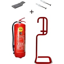 Kkdavm 6kg Tüpaş Yangın Tüpü, Dübel Vida, Askı Aparatı ve Kare Sehpa 4lü Set