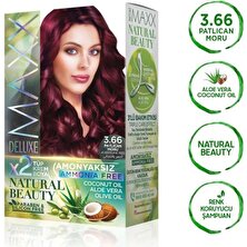 Maxx Deluxe 2 Paket Natural Beauty Amonyaksız Saç Boyası 3.66 Patlıcan Moru
