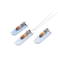 Murty99 Hakiki Doğal Karışık Çakra Taşlı Anjelit Taşı Kolye Ucu 1.kalite 001