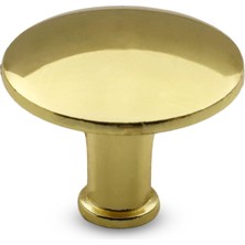 Badem10 Big Düğme Çekmece Dolap Kapak Kulpu Kulbu Gold Metal Kulp