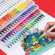 Hainan Shenda Renkli Sanat Kroki Işaretleyici Çizim Seti Çift Kafa Suluboya Fırçası