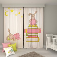 Tedz Collection Paredora Uykucu Tavşan Çift Kanat Fon Perde