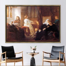 Kayra Export 1 Parça Gold Çerçeveli Kanvas Tablo Harmony Yağlı Boya Baskısı Kadın Duvar Dekoru