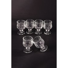 Royaleks Ayaklı Kahve Yanı Bardağı Kristal Kesim Shot Bardak 7cm X 4 Cm 6 Lı Set