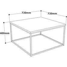 Nefes Design Metal Orta Sehpa Kare Sehpa Masa