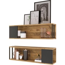 Nefes Design Duvar Rafı Kitaplık 2’li Set