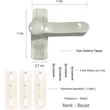 Eym 5 Adet Pvc Pencere Emniyet Çocuk Kilidi Çekmeli Metal Beyaz