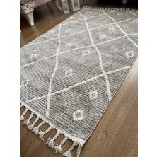 Ipekyün Halı Hav Vermeyen Yumuşak Dokulu Geometrik Modern Desenli Dokuma Halı