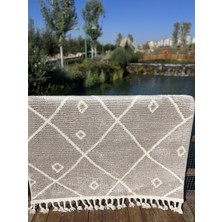 Ipekyün Halı Hav Vermeyen Yumuşak Dokulu Geometrik Modern Desenli Dokuma Halı