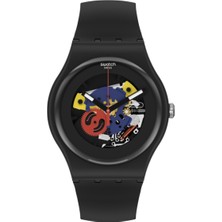 Swatch Black Lacquered Again Unisex Kol Saati SO29B107