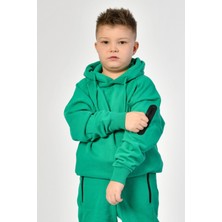 Noori Kapüşonlu Erkek Çocuk Sweatshirt  - Yeşil Yeşil - 8-10 Yaş