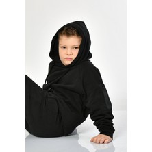 Noori Kapüşonlu Erkek Çocuk Sweatshirt  - Siyah Siyah - 8-10 Yaş