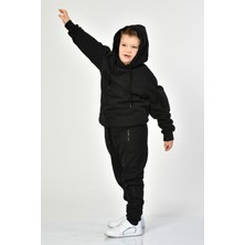 Noori Kapüşonlu Erkek Çocuk Sweatshirt  - Siyah Siyah - 8-10 Yaş