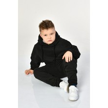 Noori Kapüşonlu Erkek Çocuk Sweatshirt  - Siyah Siyah - 6-8 Yaş