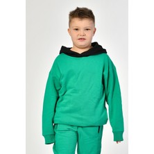 Noori Cepli Kapüşonlu Erkek Çocuk Sweatshirt  - Yeşil Yeşil - 8-10 Yaş