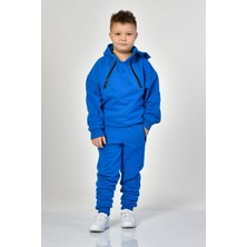 Noori Cepli, Kapüşonlu, Fermuarlı Erkek Çocuk Sweatshirt  - Saks Mavisi Saks Mavisi - 6-8 Yaş