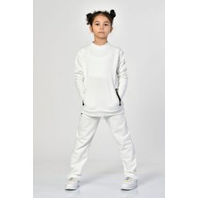 Noori Bisiklet Yaka Cepli Kız Çocuk Sweatshirt  - Beyaz Beyaz - 12-14 Yaş