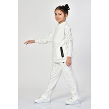 Noori Bisiklet Yaka Cepli Kız Çocuk Sweatshirt  - Beyaz Beyaz - 12-14 Yaş