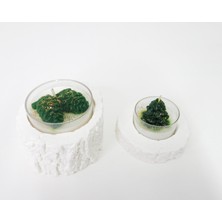 Missi 2li Spıce Orange Kokulu Odun Seramik Taş Tealıght Mumluk Seti