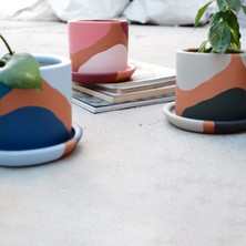 Fi.Dayy Design Terracotta Toprak Saksı & Tabak Set - 3 Adet