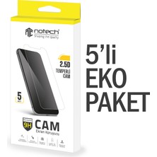 Notech iPhone 12 Pro Max Temperli Cam Ekran Koruyucu 5li Eko Paket