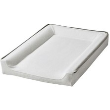 IKEA Beyaz-Gri Renk Bebek Alt Değiştirme Pedi Kılıfı Meridyen Dukkan 74X48 cm -Pamuk