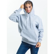 Sarcha Oversize Kadın Şardonlu Gri Sweatshirt