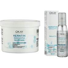 Okay Saç Bakım Yağı Keratin 125 ml + Okay Keratin Onarıcı Maske 500 ml