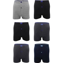Nova Tutku Penye Düz Boxer 117 6&prime;lı Paket | Karışık Renk