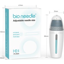 Bio Needle H24 Titanyum 24 Iğneli Dermastamp Ayarlanabilir İğne Uzunluğu + Temizleme Spreyi