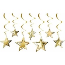 Çıtı Pıtı Store 10'lu 3D Tavan Süs Yıldız Gold