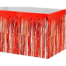 Çıtı Pıtı Store Kırmızı Saçaklı Masa Eteği