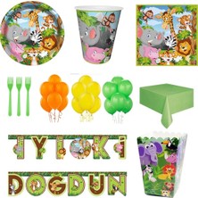 Çıtı Pıtı Store Safari Sevimli Hayvanlar 16 Kişilik Doğum Günü Parti Seti