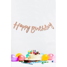 Çıtı Pıtı Store Happy Birthday Rose Gold Doğum Günü Banner Kaligrafi Banner Yazı Rose Gold