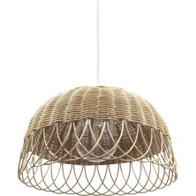 Belkıs Rattan Bambu Rattan Hasır Rafya Jüt ip Makrome Avize 35x22 cm