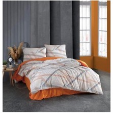 Kristal Çift Kişilik Prizma Turuncu Nevresim Takımı