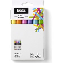 Liquitex : Professional Akrilik Markör Seti : 6 Renk x 2 mm (Vibrant)