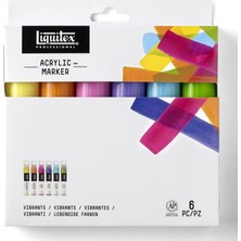 Liquitex : Professional Akrilik Markör Seti : 6 Renk x 15 mm (Vibrant)