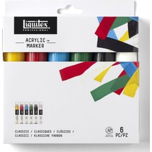 Liquitex : Professional Akrilik Markör Seti : 6 Renk x 15 mm (Classic)