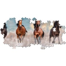 Clementoni - 1000 Parça High Quality Collection Panorama Yetişkin Puzzle - Horses 39607