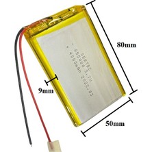 Sertec 855080 3.7V 4000 Mah Lityum Polimer Pil 1.5A (Drone Için Uygun Değildir)