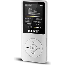 Ruizu X02 Ultra Ince Mp3 Çalar 4gb Fm Radyo Beyaz