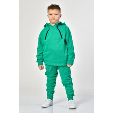 Noori Cepli, Kapüşonlu, Fermuarlı Erkek Çocuk Sweatshirt  - Yeşil Yeşil - 6-8 Yaş