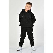 Noori Cepli, Kapüşonlu, Fermuarlı Erkek Çocuk Sweatshirt  - Siyah Siyah - 6-8 Yaş