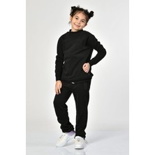 Noori Bisiklet Yaka Cepli Kız Çocuk Sweatshirt  - Siyah Siyah - 8-10 Yaş