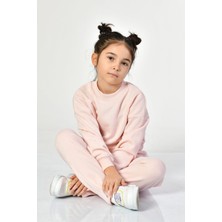 Noori Bisiklet Yaka Crop Kız Çocuk Sweatshirt  - Pembe Pembe - 8-10 Yaş